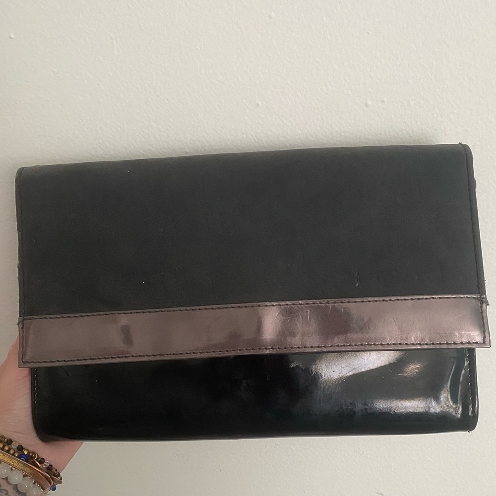 H&M Black and Gunmetal Clutch